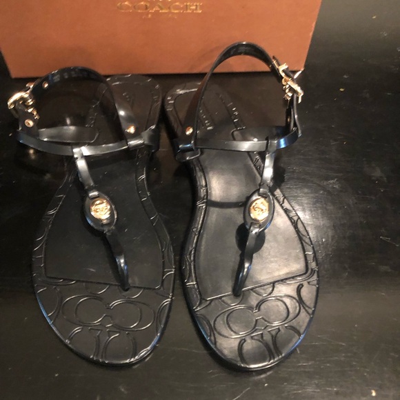 COACH NWT SANDALS BLACK JELLY Size-8 - Picture 4 of 6